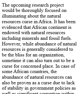 Research Proposal on Natural Resources Curse in Africa